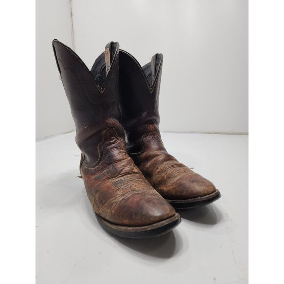 Tony Lama Mens Leather Pull On Western Cowboy Work Boots Brown Size 9 EE main image 4